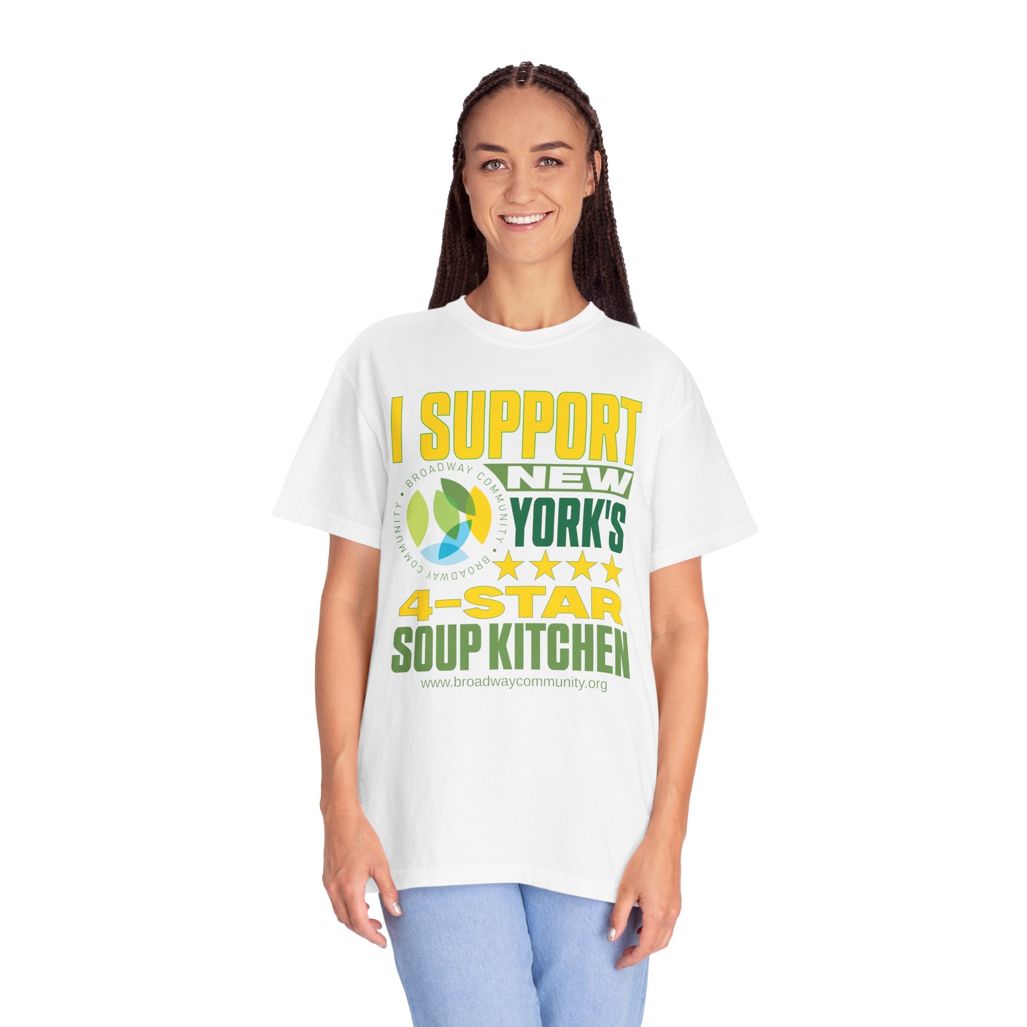 4-Star Soup Kitchen White T-Shirt - Broadway Community Collection